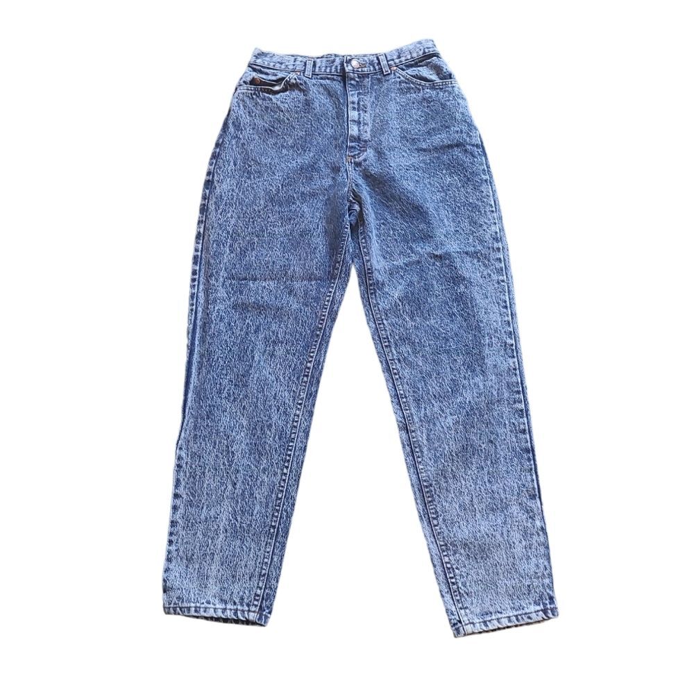 Vintage 80s Lee Women's acid washed High Rise Jeans, 12 M